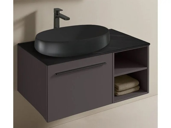 Модерен шкаф за баня с мивка Goccia Grigio Lava