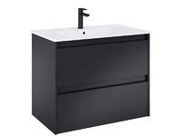 Елегантен шкаф за баня Unik Alpine Black Matt 80см