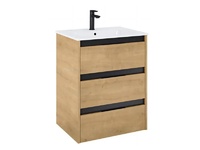 Елегантен шкаф за баня с мивка Unik Alpine Light Oak 60см
